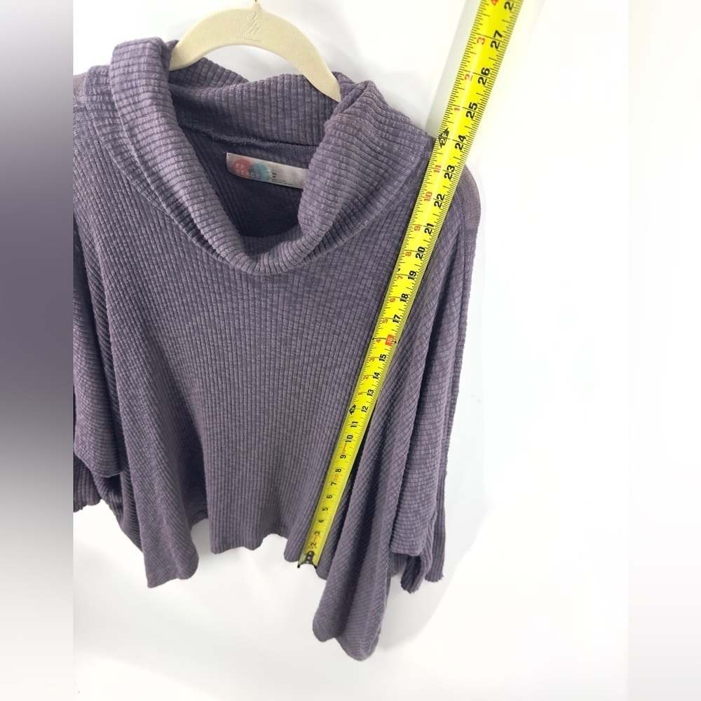 Free People Beach World Traveler Split Back Top Size XS Cowl Neck Boho Thermal - Picture 10 of 11